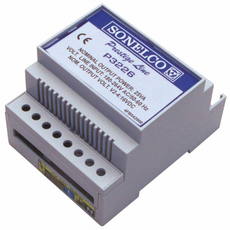 P3226 - 25 VA switched power supply. 230 V AC 50-60 Hz. For installation in DIN rail